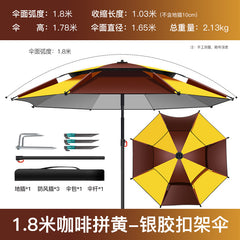 Reinforced Metal Fishing Umbrella with Black Coating