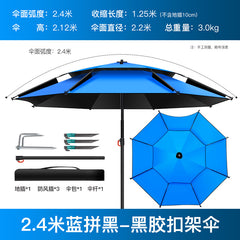 Reinforced Metal Fishing Umbrella with Black Coating